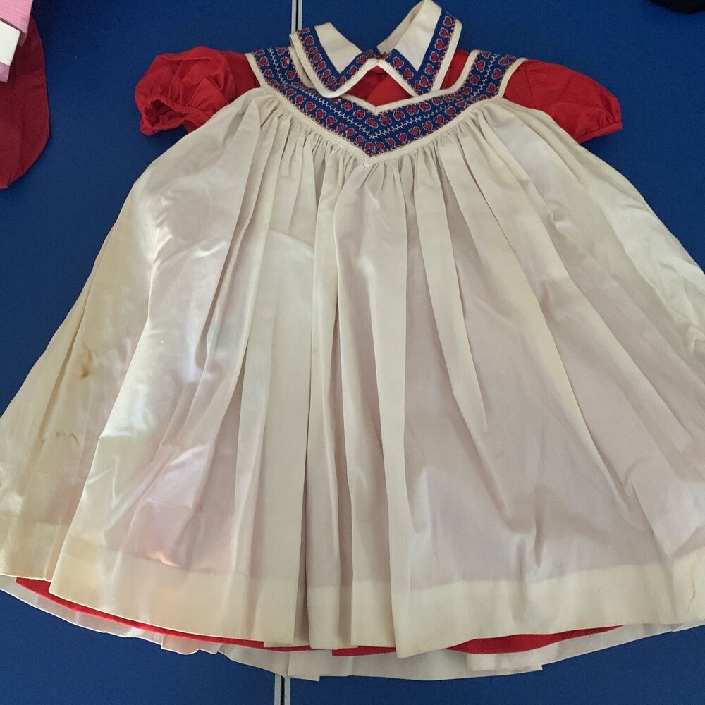 vintage Custom Made girls dress Size 18 To 24 Months Old, Holiday Dress.